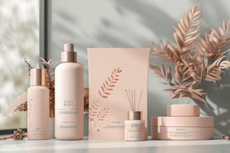 create label design and packaging design for skincare, cosmetic