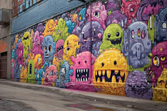 design a professional street art graffiti mural