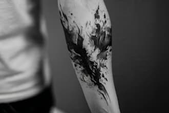 custom an abstract black tattoo design