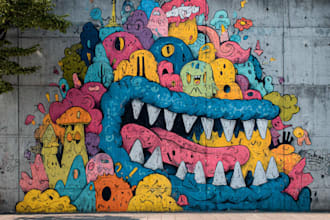 create eye catching graffiti wall art
