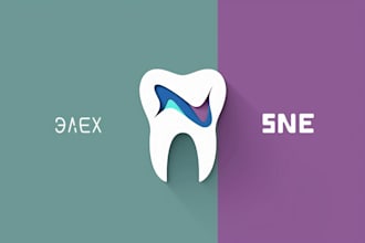 design a modern dental logo with initials or tooth icon