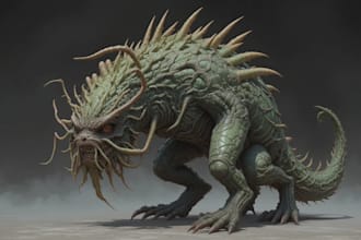 create unique creature monster design and character design