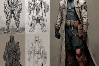 create scifi, fantasy, superhero character design