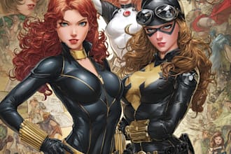 illustrate comic book covers, pages, pinups, superheroes