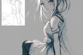 draw anime character design sheet