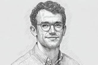 draw a hedcut wsj portrait style from photo