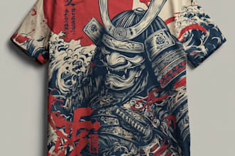 create a japanese t shirt illustration