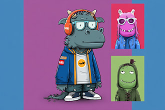 create custom nft art cartoon, mascot, avatar illustration