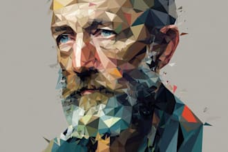 create your any fabulous geometric low poly illustration