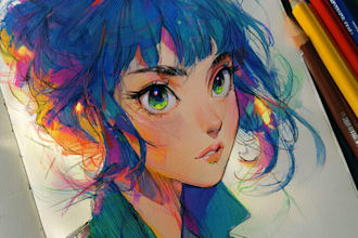 draw anime character illustration