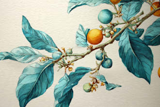 create a botanical illustration in the traditional watercolor technique