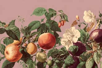 design elegant botanical fruits plants illustration