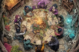 fantasy dnd party and dnd design