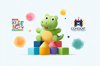 design baby toy shop daycare childcare education kids school logo