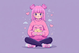 create cute kawaii characters for your tshirt or merch