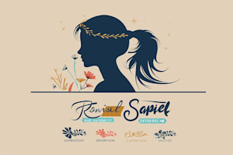 design a creative feminine author logo design for your brand