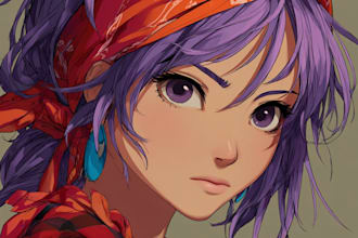 llustration of your character in anime style