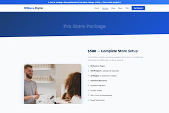 design and develop a custom ecommerce website or online store