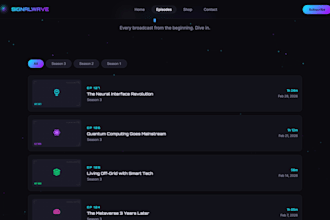 design and develop a modern podcast website