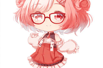 design kawaii chibi illustration for print