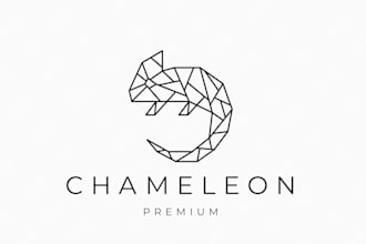 design a unique and creative chameleon logo for your brand