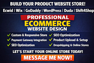 build ecwid wix godaddy wordpress duda shift4shop product website store design