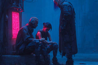 do a cyberpunk anime art