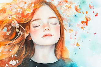 hand drawn artistic watercolor art