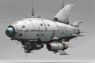 draw professional sci fi spaceship