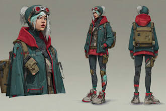 design fantasy and cyberpunk character