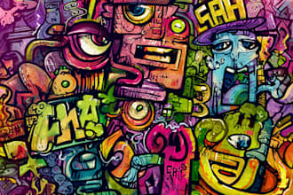 draw street style graffiti art design