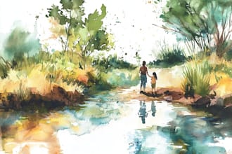 do a watercolor illustration