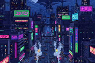 draw you professional pixel art scene and background