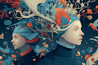 stunning illustration psychedelic, lifestyle, surrealism