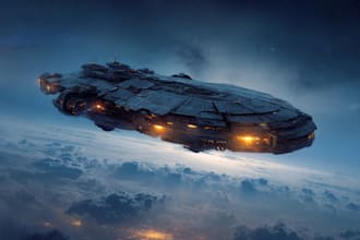 illustrate a sci fi spaceship design