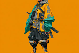 design anime character , cyberpunk character