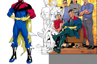 draw you dc or marvel style comic book and superhero