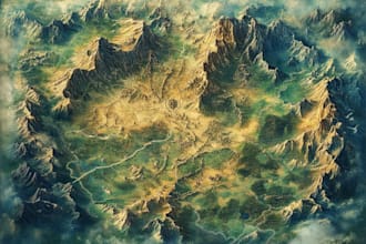 fantasy map illustration dnd map tolkien board game
