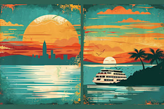 design the best retro vintage travel poster