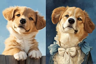 draw a cute cartoon portrait of your pet dog