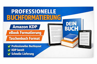 ich formatiere ihr buch professionell für amazon KDP ebook und taschenbuch