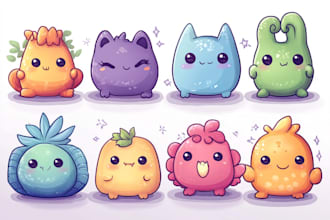 create cute kawaii cartoon character illustration