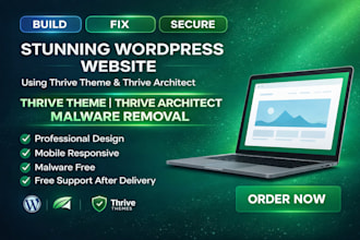 build thrive theme wordpress web, thrive architect, wordpress malware removal