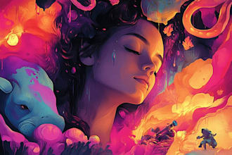create a beautiful digital illustration