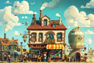 draw cute and detailed illustration