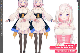 design and rig pro vtuber character in live2d, for vtuber