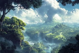 do fantasy landscape illustrations