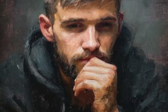 draw digital painting oil portrait pet art of photo