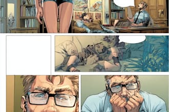 draw a professional comic strip artwork