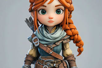 do 2d character design, 2d game character, concept